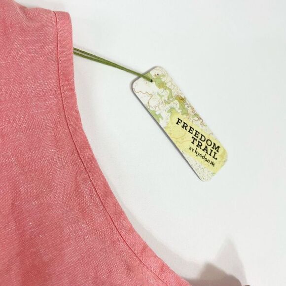 Kyodan Freedom Trail Sheath Dress Women's Small Linen Blend Zip High Low NWT - Picture 3 of 11